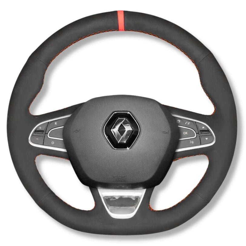 Couvre Volant Megane 4 Cuir Alcantara 38cm - vue de face - Becquet Voiture