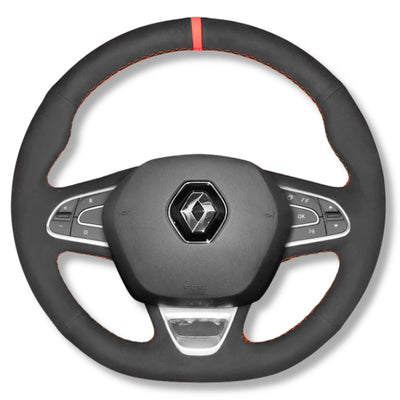 Couvre Volant Megane 4 Cuir Alcantara 38cm - vue de face - Becquet Voiture