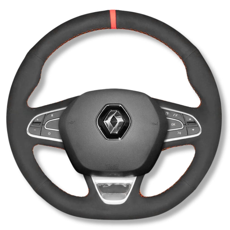 Couvre Volant Megane 4 Cuir Alcantara 38cm - vue de face - Becquet Voiture