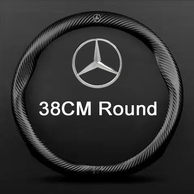 Couvre Volant Mercedes Fibre de Carbone - détail du montage - Becquet Voiture