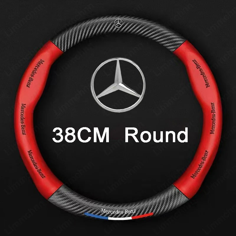 Couvre Volant Mercedes Fibre de Carbone - vue de face - Becquet Voiture