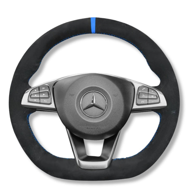 Couvre Volant Mercedes W205 AMG Cuir Alcantara Surpiqûres - packshot studio - Becquet Voiture