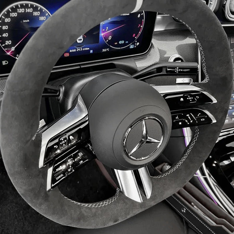 Couvre Volant Mercedes W206 Cuir Surpiqures - vue arrière - Becquet Voiture
