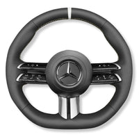 Couvre Volant Mercedes W206 Cuir Surpiqures - vue de trois-quarts - Becquet Voiture