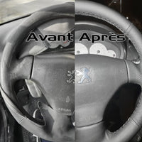 Couvre Volant Peugeot 206 Cuir Surpiqué - packshot studio - Becquet Voiture