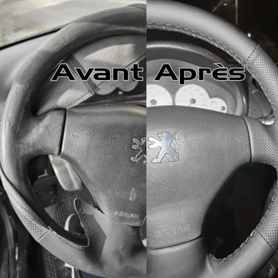 Couvre Volant Peugeot 206 Cuir Surpiqué - packshot studio - Becquet Voiture