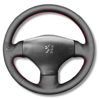 Couvre Volant Peugeot 206 Cuir Surpiqué - vue de face - Becquet Voiture