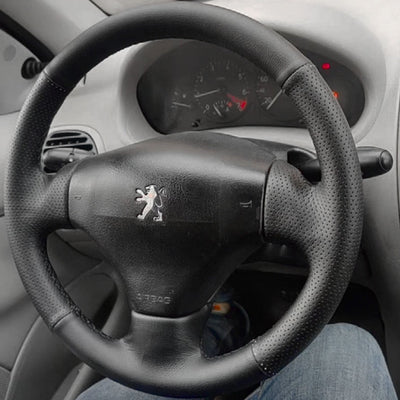 Couvre Volant Peugeot 206 Cuir Surpiqué - vue de profil - Becquet Voiture