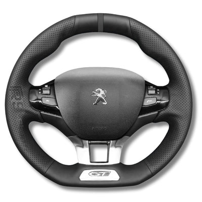 Couvre Volant Peugeot 208 Cuir Surpiqué - vue arrière - Becquet Voiture