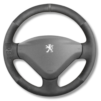 Couvre Volant Peugeot 307 Cuir Alcantara - détail du montage - Becquet Voiture