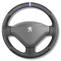 Couvre Volant Peugeot 307 Cuir Alcantara - installé sur véhicule - Becquet Voiture