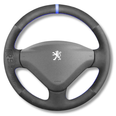 Couvre Volant Peugeot 307 Cuir Alcantara - installé sur véhicule - Becquet Voiture