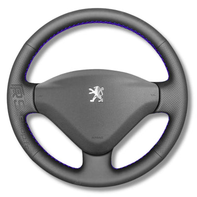 Couvre Volant Peugeot 307 Cuir Alcantara - vue de dessus - Becquet Voiture