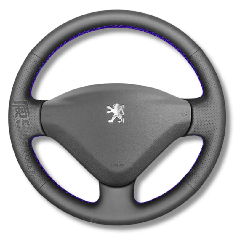 Couvre Volant Peugeot 307 Cuir Alcantara - vue de dessus - Becquet Voiture