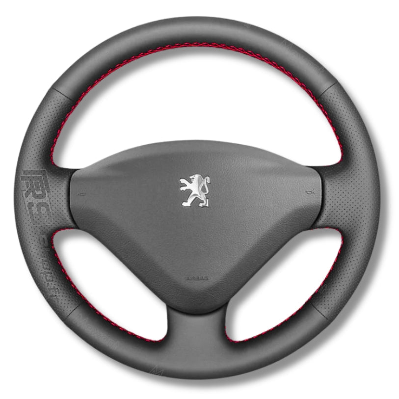 Couvre Volant Peugeot 307 Cuir Alcantara - vue de face - Becquet Voiture