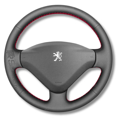 Couvre Volant Peugeot 307 Cuir Alcantara - vue de face - Becquet Voiture