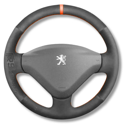 Couvre Volant Peugeot 307 Cuir Alcantara - vue de trois-quarts - Becquet Voiture