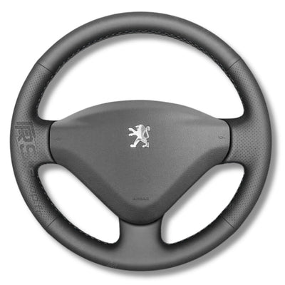 Couvre Volant Peugeot 307 Cuir Alcantara - vue rapprochée - Becquet Voiture
