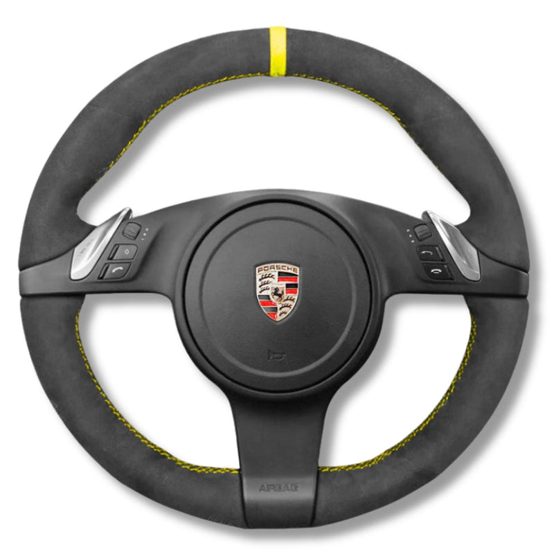 Couvre Volant Porsche 911 991.1 Alcantara - détail du montage - Becquet Voiture