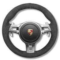 Couvre Volant Porsche 911 991.1 Alu Surpiqûres - détail du montage - Becquet Voiture
