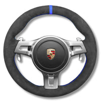 Couvre Volant Porsche 911 991.1 Alu Surpiqûres - installé sur véhicule - Becquet Voiture