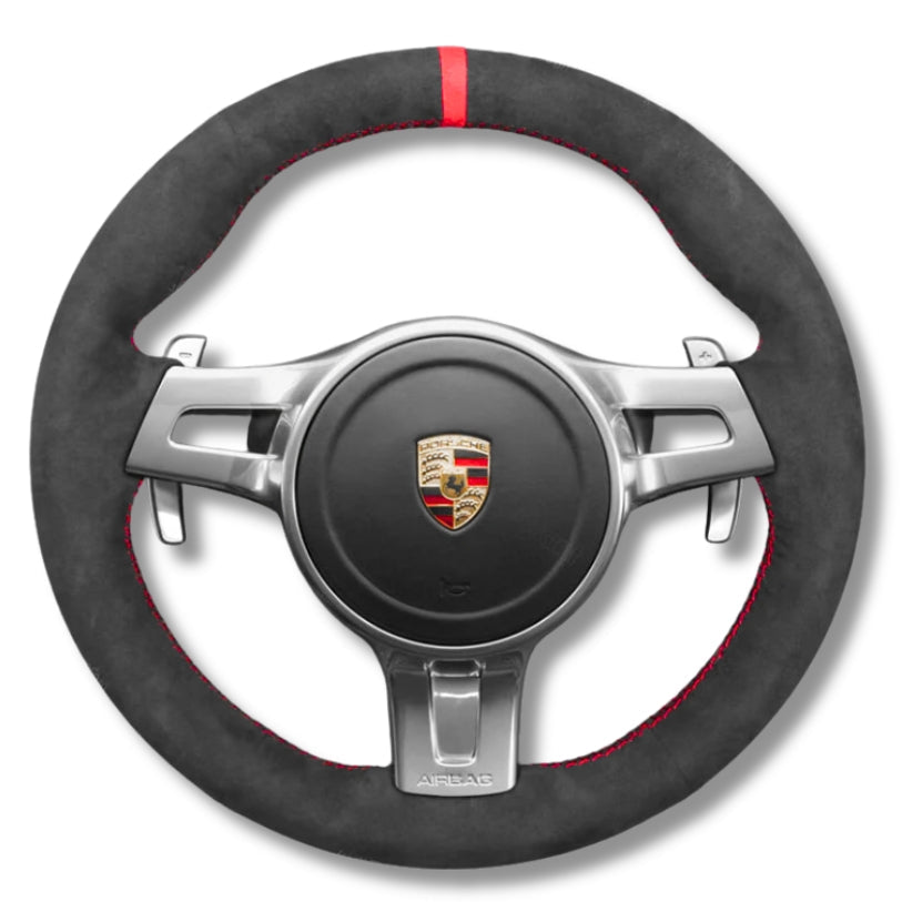 Couvre Volant Porsche 911 991.1 Alu Surpiqûres - vue de face - Becquet Voiture