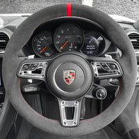 Couvre Volant Porsche 911 991.2 982 Alcantara Surpiqures - vue de profil - Becquet Voiture