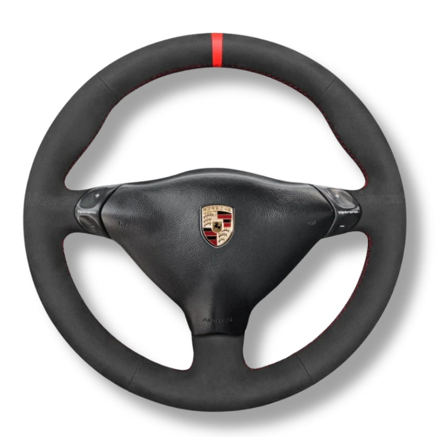 Couvre Volant Porsche 911 996 Alcantara à coudre - vue de face - Becquet Voiture