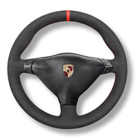 Couvre Volant Porsche 911 996 Alcantara à coudre - vue de face - Becquet Voiture