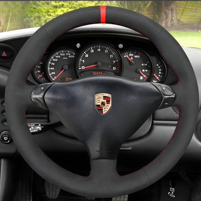 Couvre Volant Porsche 911 996 Alcantara à coudre - vue de profil - Becquet Voiture