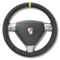 Couvre Volant Porsche 911 997 Alcantara Surpiqures - installé sur véhicule - Becquet Voiture