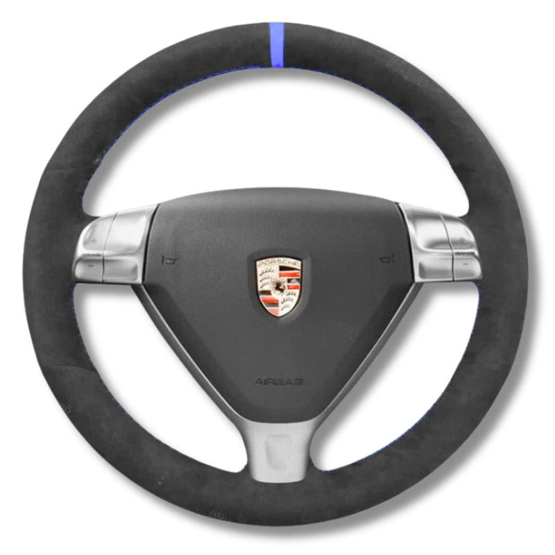 Couvre Volant Porsche 911 997 Alcantara Surpiqures - packshot studio - Becquet Voiture