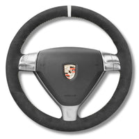 Couvre Volant Porsche 911 997 Alcantara Surpiqures - vue de trois-quarts - Becquet Voiture
