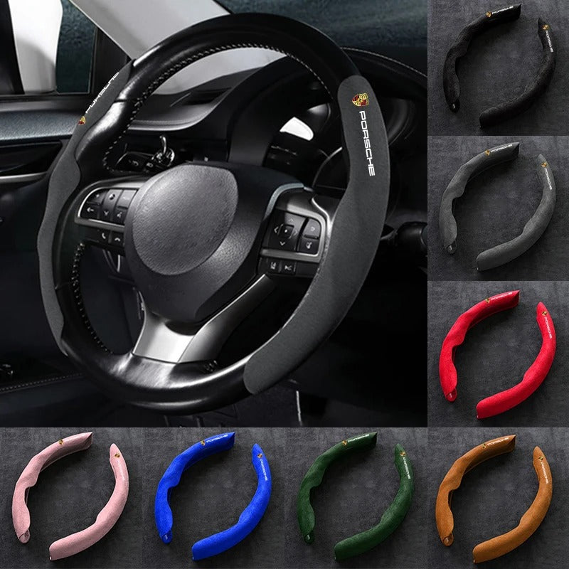 Couvre volant Porsche Daim - vue de face - Becquet Voiture