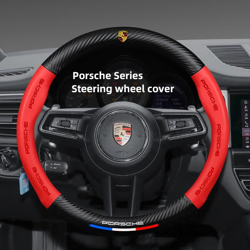 Couvre volant Porsche fibre de carbone - vue de profil - Becquet Voiture