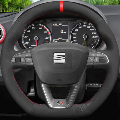 Couvre Volant Seat Leon Cupra FR Surpiqûres Personnalisables - packshot studio - Becquet Voiture