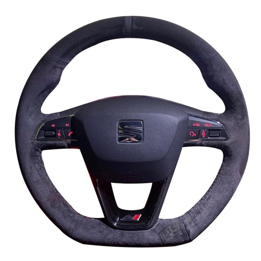 Couvre Volant Seat Leon Cupra FR Surpiqûres Personnalisables - vue de face - Becquet Voiture