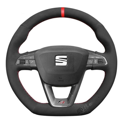 Couvre Volant Seat Leon Cupra FR Surpiqûres Personnalisables - vue de profil - Becquet Voiture