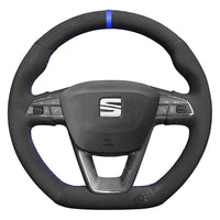Couvre Volant Seat Leon Cupra FR Surpiqûres Personnalisables - vue de trois-quarts - Becquet Voiture