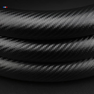Couvre volant Tesla Cuir et Fibre de Carbone - installé sur véhicule - Becquet Voiture