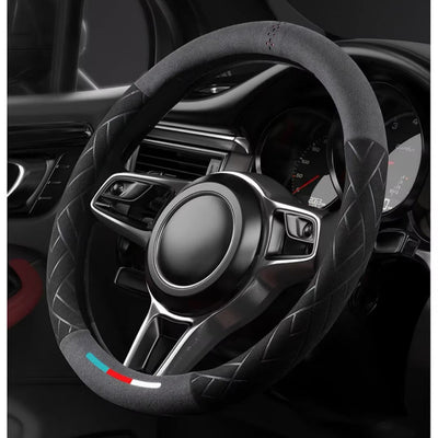Couvre volant universel daim - vue arrière - Becquet Voiture