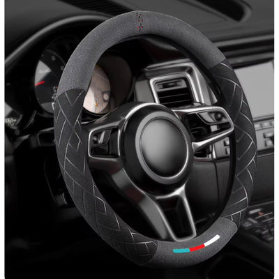Couvre volant universel daim - vue de profil - Becquet Voiture
