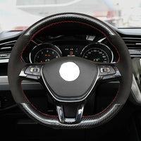 Couvre Volant Volkswagen en Cuir et Fibre de Carbone à Coudre - vue de profil - Becquet Voiture