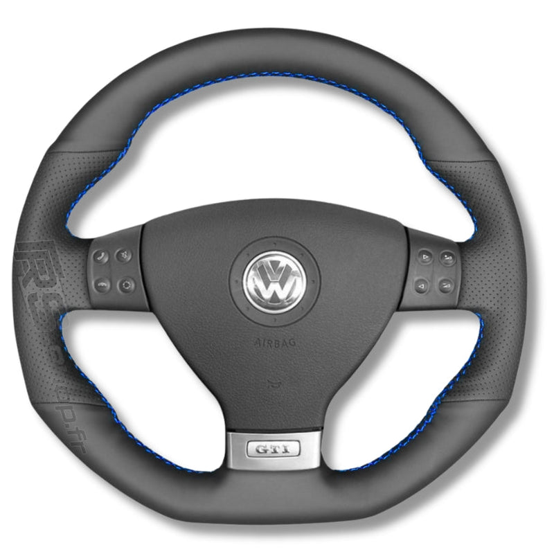 Couvre Volant VW Golf 5 GTI / R32 Cuir Alcantara Surpiqures - détail du montage - Becquet Voiture