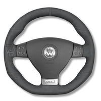 Couvre Volant VW Golf 5 GTI / R32 Cuir Alcantara Surpiqures - installé sur véhicule - Becquet Voiture