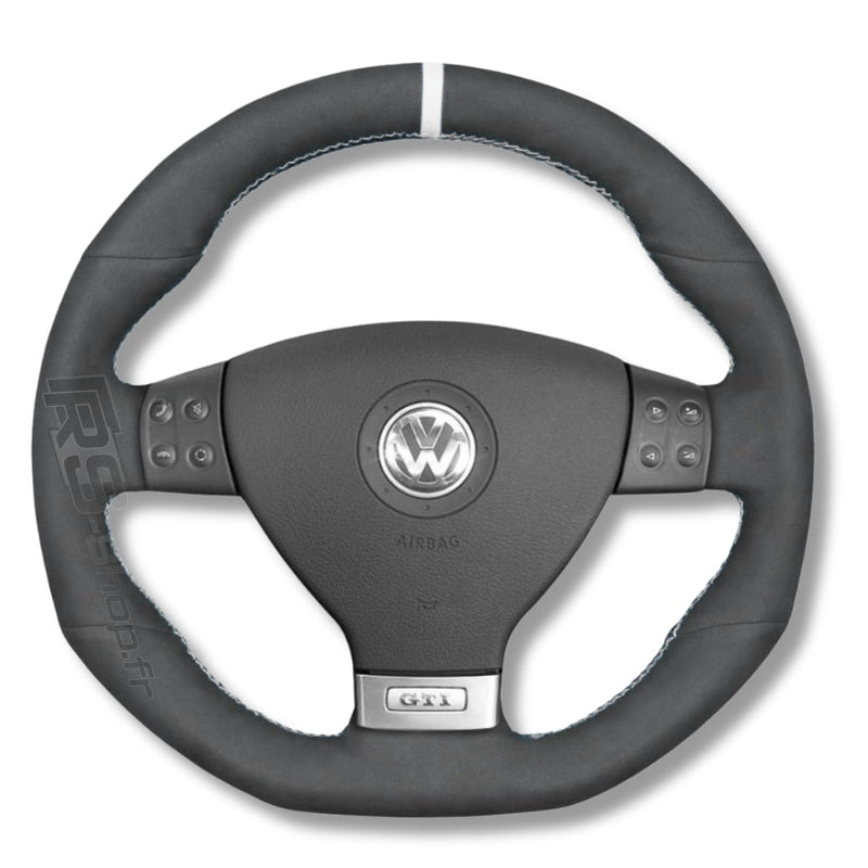 Couvre Volant VW Golf 5 GTI / R32 Cuir Alcantara Surpiqures - vue arrière - Becquet Voiture