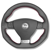 Couvre Volant VW Golf 5 GTI / R32 Cuir Alcantara Surpiqures - vue de dessus - Becquet Voiture