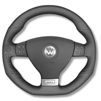 Couvre Volant VW Golf 5 GTI / R32 Cuir Alcantara Surpiqures - vue rapprochée - Becquet Voiture