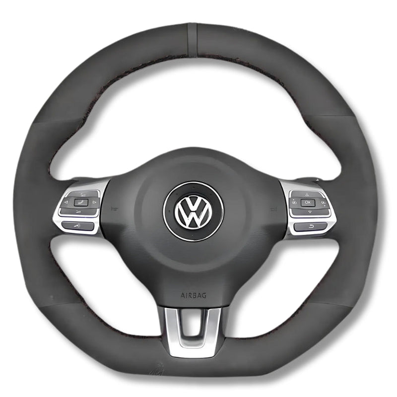 Couvre Volant VW Golf 6 GTI R Cuir Alcantara - installé sur véhicule - Becquet Voiture