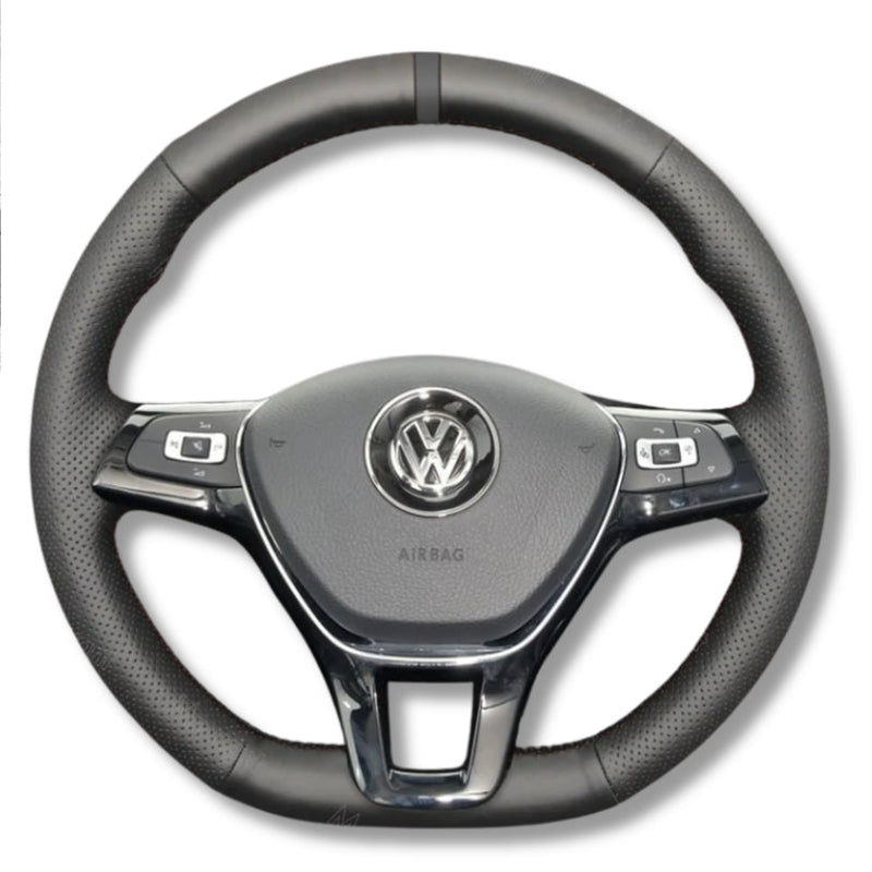 Couvre Volant VW Golf 7 Polo Tiguan Cuir - détail du montage - Becquet Voiture